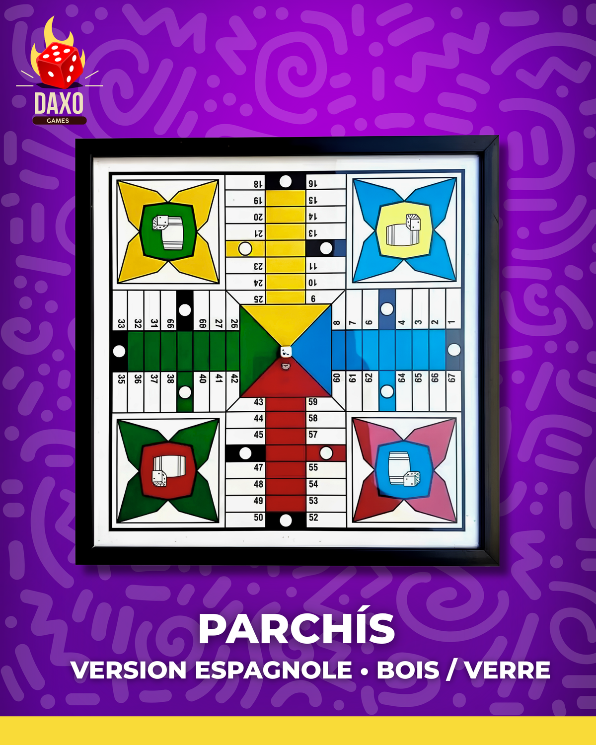 Parchís – Version Espagnole Originale en Bois et Verre